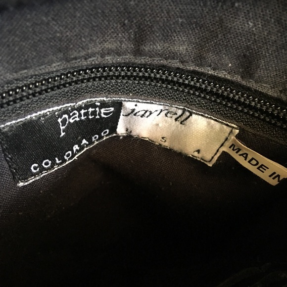 Vtg Pattie Jarrell Black Leather Crossbody Handbag - Picture 7 of 10